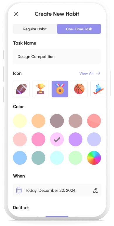 Habitly Customizable Goals & Reminders - Set personalized targets and stay motivated with smart reminders. Create a system that works perfectly for your lifestyle and schedule.